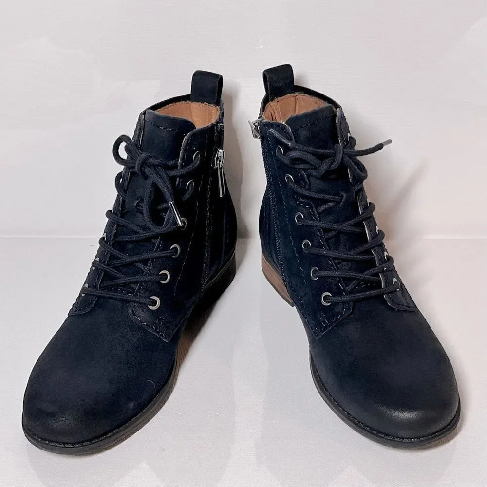 Earth Janel Leather Lace-Up Ankle Boots